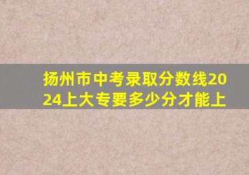 扬州市中考录取分数线2024上大专要多少分才能上