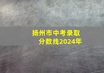 扬州市中考录取分数线2024年