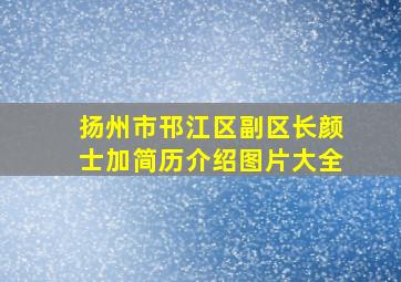 扬州市邗江区副区长颜士加简历介绍图片大全