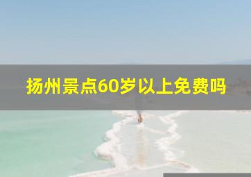 扬州景点60岁以上免费吗