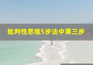 批判性思维5步法中第三步