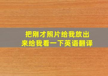 把刚才照片给我放出来给我看一下英语翻译