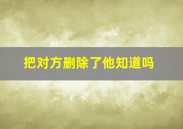 把对方删除了他知道吗