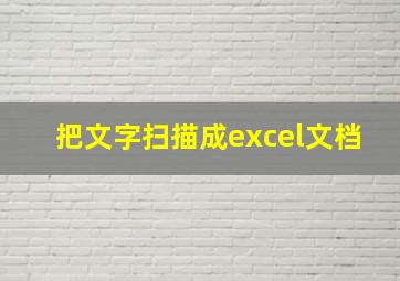 把文字扫描成excel文档