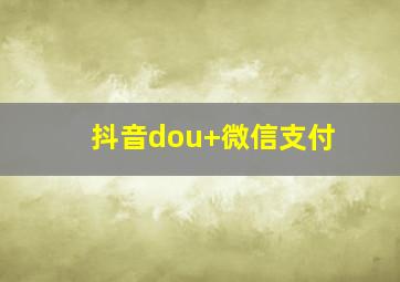 抖音dou+微信支付