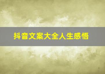 抖音文案大全人生感悟