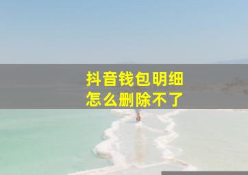 抖音钱包明细怎么删除不了