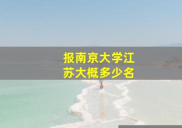 报南京大学江苏大概多少名