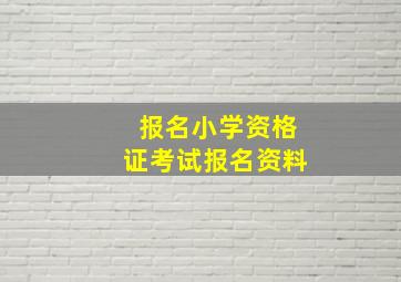 报名小学资格证考试报名资料