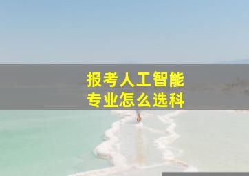 报考人工智能专业怎么选科