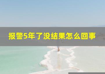 报警5年了没结果怎么回事