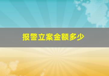 报警立案金额多少