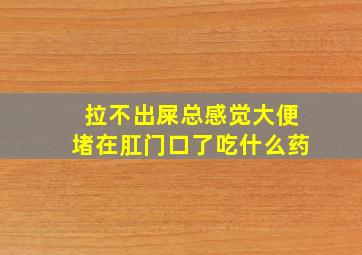 拉不出屎总感觉大便堵在肛门口了吃什么药