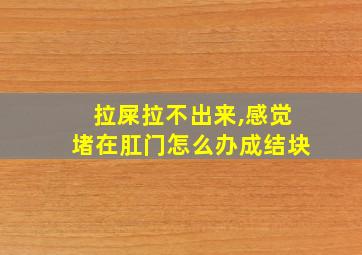 拉屎拉不出来,感觉堵在肛门怎么办成结块