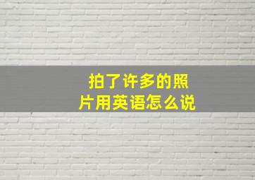 拍了许多的照片用英语怎么说