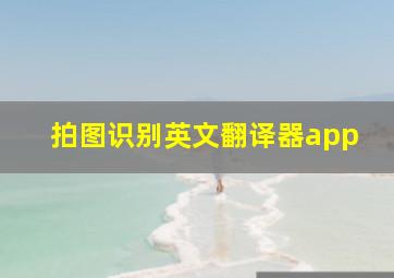 拍图识别英文翻译器app