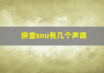 拼音sou有几个声调