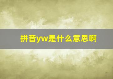 拼音yw是什么意思啊