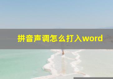 拼音声调怎么打入word