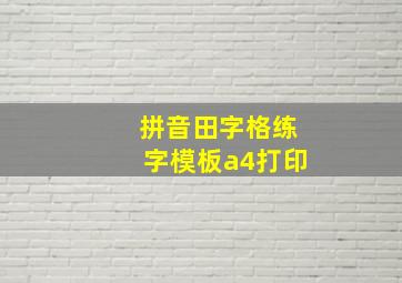 拼音田字格练字模板a4打印