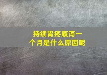 持续胃疼腹泻一个月是什么原因呢