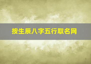 按生辰八字五行取名网