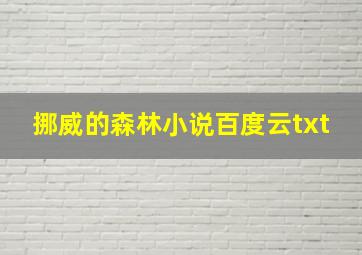 挪威的森林小说百度云txt