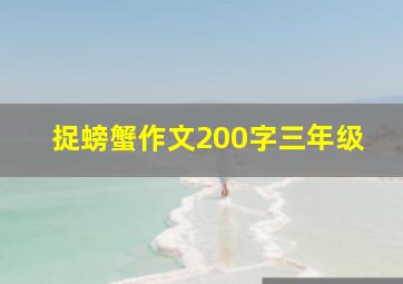 捉螃蟹作文200字三年级