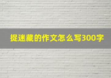 捉迷藏的作文怎么写300字