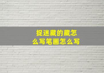 捉迷藏的藏怎么写笔画怎么写