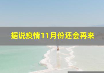 据说疫情11月份还会再来