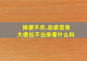 排便不尽,总感觉有大便拉不出来看什么科