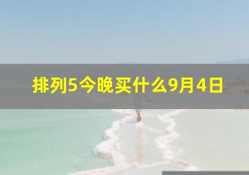 排列5今晚买什么9月4日