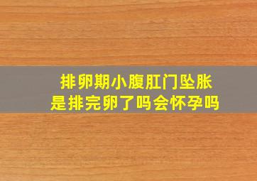 排卵期小腹肛门坠胀是排完卵了吗会怀孕吗