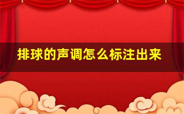 排球的声调怎么标注出来