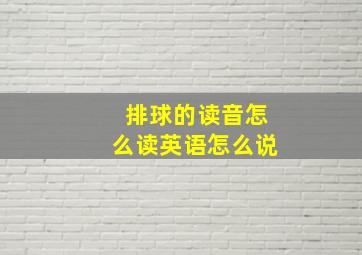 排球的读音怎么读英语怎么说