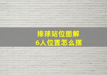 排球站位图解6人位置怎么摆