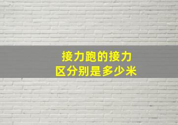 接力跑的接力区分别是多少米