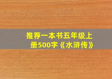 推荐一本书五年级上册500字《水浒传》