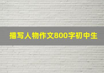 描写人物作文800字初中生