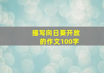 描写向日葵开放的作文100字