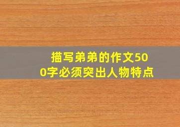 描写弟弟的作文500字必须突出人物特点