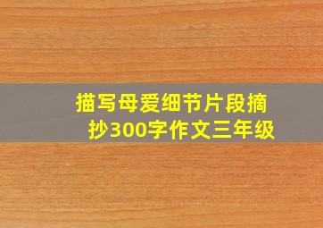 描写母爱细节片段摘抄300字作文三年级