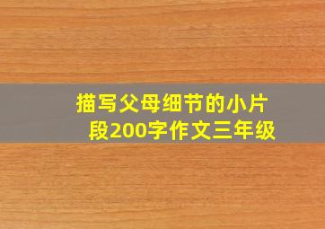 描写父母细节的小片段200字作文三年级