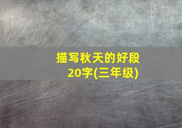 描写秋天的好段20字(三年级)