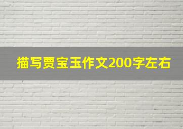 描写贾宝玉作文200字左右