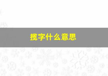 揽字什么意思