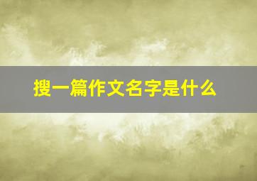 搜一篇作文名字是什么