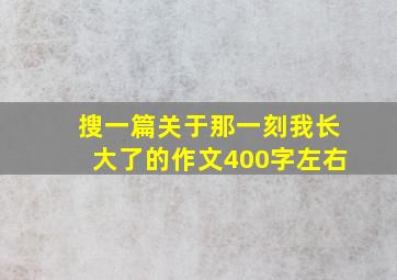 搜一篇关于那一刻我长大了的作文400字左右