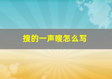 搜的一声嗖怎么写